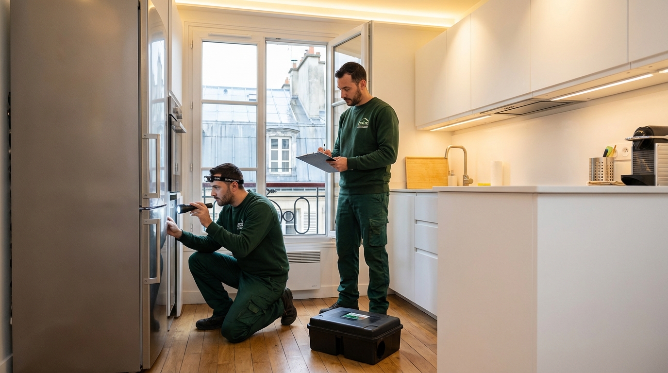 Équipe de techniciens dératiseurs en intervention à Paris et Hauts-de-Seine